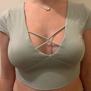 Pale Green Crop Top